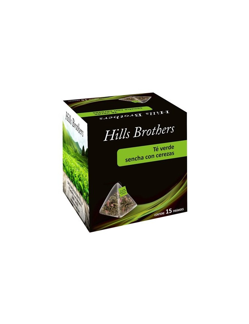 TE_PIRAMIDE_VERDE_SENCHA_CEREZA_15_UN_ Hills Brothers Té Verde Sencha con Cerezas - Caja con 15 infusiones - Grup Berca Distribucions