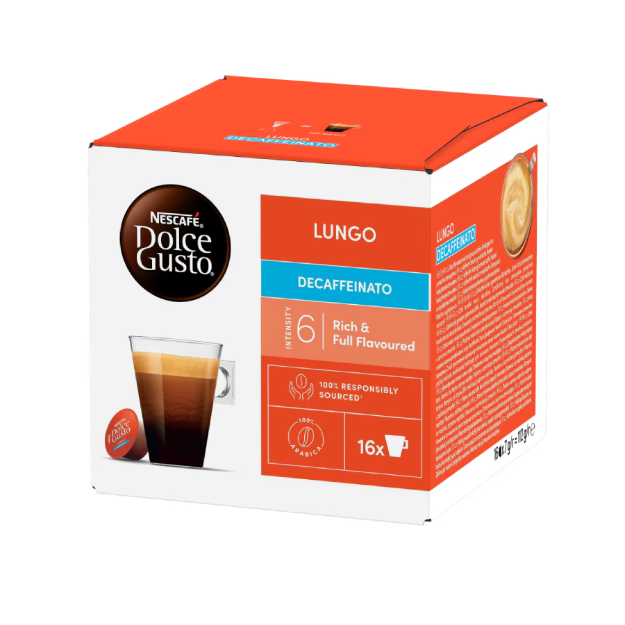 PLANTILLA (31) DOLCE GUSTO Lungo Descafeinado (6) - Pack de 16 cápsulas - Grup Berca Distribucions