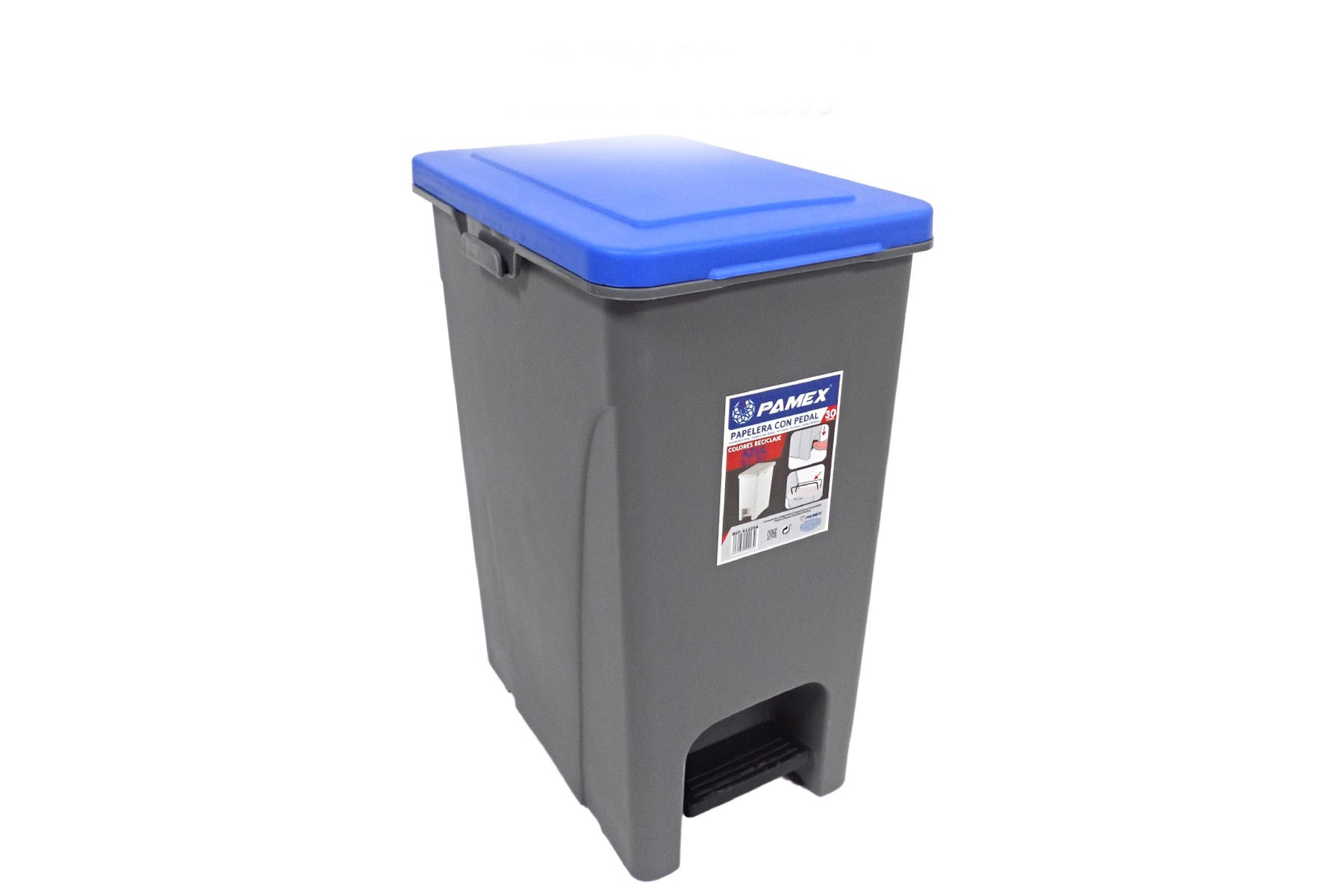 PAPELERA CON PEDAL AZUL 1 Papelera Pedal azul 30litros