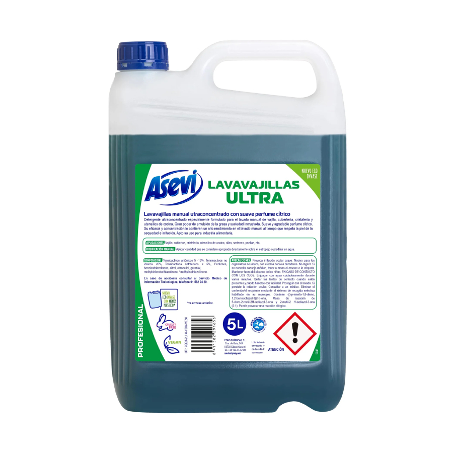 PLANTILLA (35) Asevi Lavavajillas Ultra - 5L - Grup Berca Distribucions